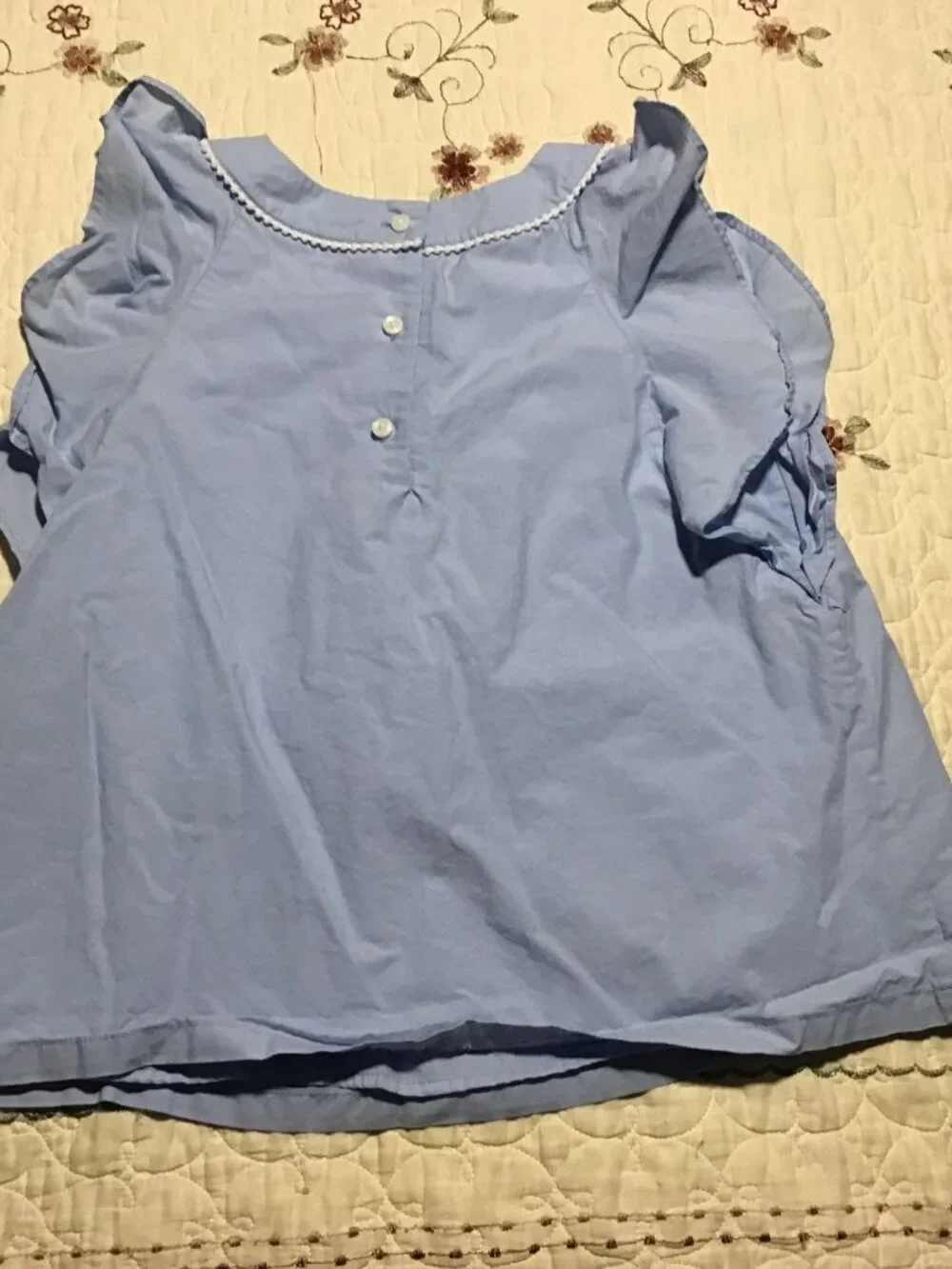Janie and Jack Girl's Size 10 Light Blue Short Flutter Sleeves Top--Fully Lined